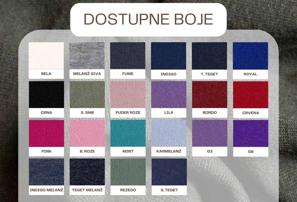 Dostupne boje za materijal ACG OE