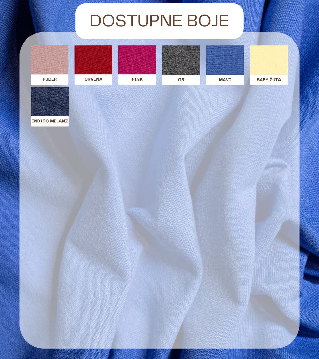 Dostupne boje za materijal BABY FUTER