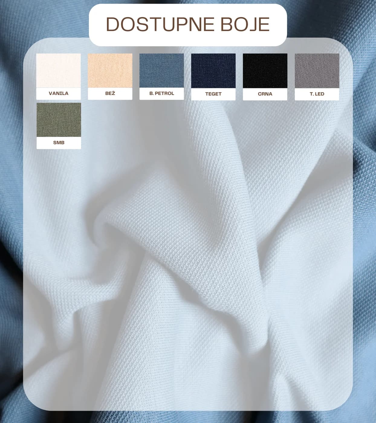 Dostupne boje za materijal DOUBLE FACE PIKE