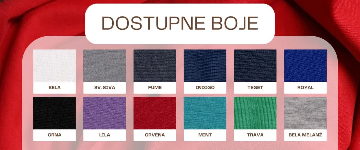 Dostupne boje za materijal FUL LIKRA 30/1