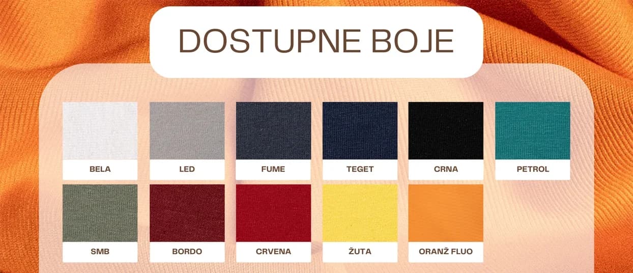 Dostupne boje za materijal MOKRA LIKRA 270 GR