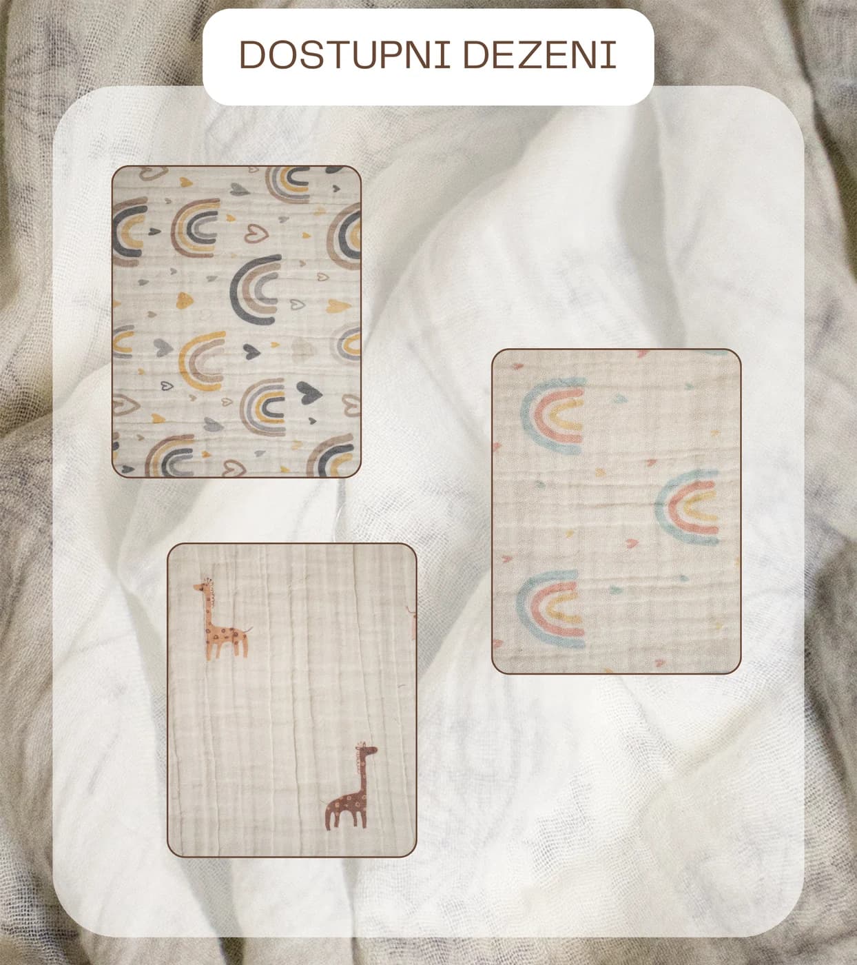Dostupni dezeni za materijal Muslin dvoslojni štampani