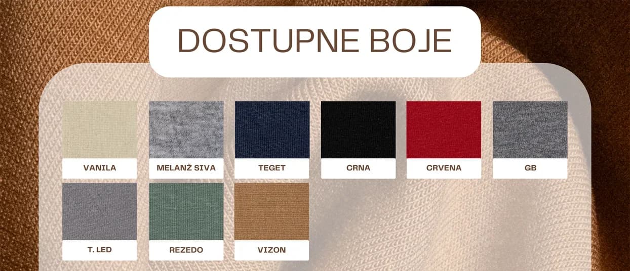 Dostupne boje za materijal SKUBA PAMUCNA