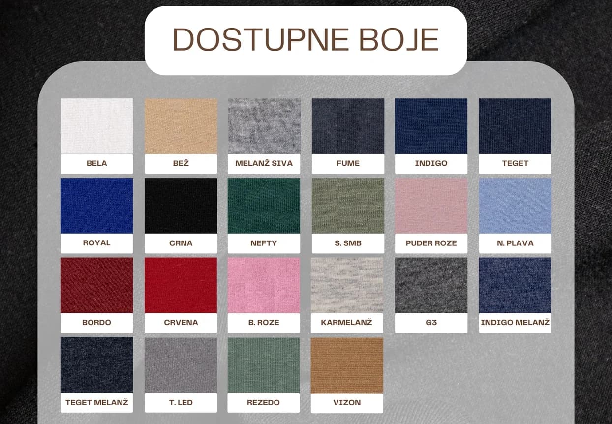 Dostupne boje za materijal TROKONAC OE